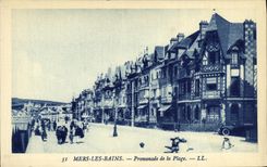 VINTAGE POSTCARD Seas les Bains Walk of the Beach