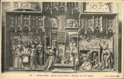 VINTAGE POSTCARD Abbeville Church Saint Paul Retable of 15th