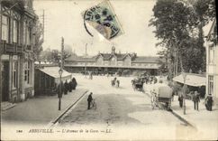 VINTAGE POSTCARD Abbeville L Avenue of the Station