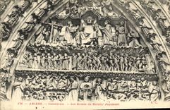 VINTAGE POSTCARD Amiens Cathedral Scenes of the Last Judgment
