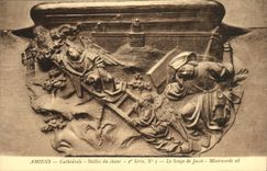 VINTAGE POSTCARD Amiens Cathedral Stalls of the Chorus the dream of Jacob