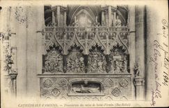 VINTAGE POSTCARD Cathedral D Amiens Translation of the Remainders of Low Firmin Saint relief