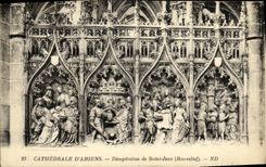 VINTAGE POSTCARD Cathedral D Amiens Decapitation of Low Jean Saint relief