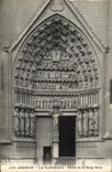 VINTAGE POSTCARD Amiens the Cathedral Gate of the Virgin Golden