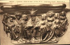 VINTAGE POSTCARD Amiens Cathedrale Joseph Stalls marries Azeneth