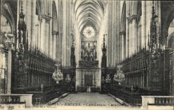 VINTAGE POSTCARD Amiens Cathedral Stalls of the Chorus