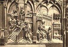 VINTAGE POSTCARD Amiens Cathedral Stalls of the Marie Chorus to the temple Education of Marie per Sainte Anne