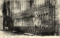 VINTAGE POSTCARD Amiens the Cathedral Stalls