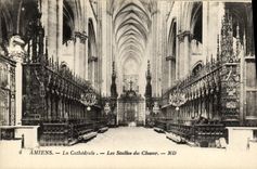 VINTAGE POSTCARD Amiens the Cathedral Stalls of the Chorus