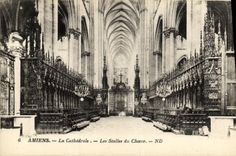 VINTAGE POSTCARD Amiens the Cathedral Stalls of the Chorus