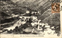 VINTAGE POSTCARD Gorges of the Tarn the Valley and the Bridge of Rozier