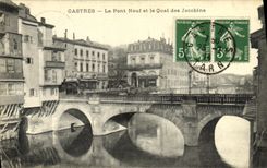 VINTAGE POSTCARD Castres the New Bridge and the Quay Jacobins
