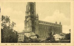 POSTAL Albi de la VENDIMIA de la catedral la fachada mas situada mas al sur de Cecile Sainte