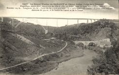 VINTAGE POSTCARD the large viaduct of Garabit and L hotel Greze Valley of Truyere