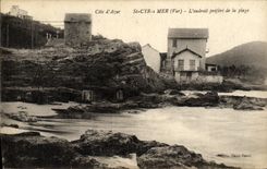 VINTAGE POSTCARD St Cyr Mer L place prefers beach