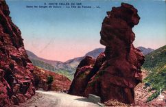 VINTAGE POSTCARD High Valley Of the VAr In the throats of Valuis the head of woman