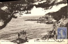 VINTAGE POSTCARD Giens Hospital Renee Sabran Bored on Sea