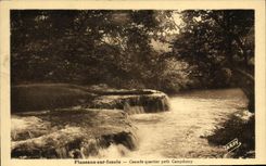 VINTAGE POSTCARD Flassans on Issole Cascades District Small Campdumy