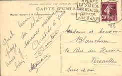 POSTAL Costebelle de la VENDIMIA La Chapelle de L alrededores D Hyeres de la ermita