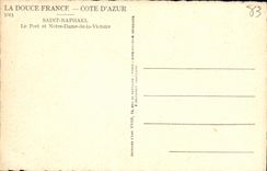 Raphael santo de la POSTAL de la VENDIMIA el puerto y el Notre Dame del barco de Victoire