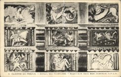 VINTAGE POSTCARD Frejus Cloister Detail of paintings