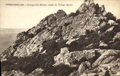 CPA Porquerolles Croupe des Medes ruines du Village Maure