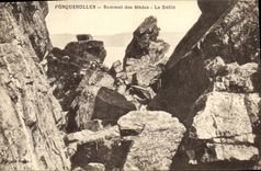 VINTAGE POSTCARD Island Porquerolles Summit of Medes the Procession