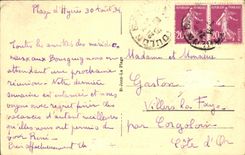 POSTAL Hyeres de la VENDIMIA los hoteles de la playa