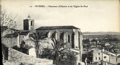 CPA Hyeres Panorama d Hyeres et de L Eglise St Paul