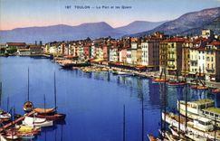 VINTAGE POSTCARD Toulon the Port and Quays