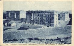 VINTAGE POSTCARD Toulon News Barracks Of the 5th deposit of the crews of the Militaria fleet
