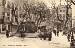 VINTAGE POSTCARD Toulon the Puget Place