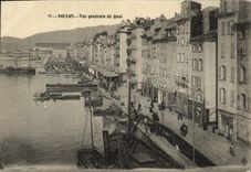 VINTAGE POSTCARD Toulon View of the Quay Boats