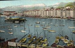 VINTAGE POSTCARD Toulon the port and the quay of Constadt