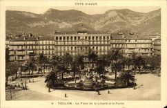 VINTAGE POSTCARD Toulon the Place of Freedom and Faron