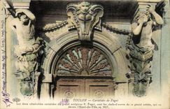 VINTAGE POSTCARD Toulon Caryatids of Puget