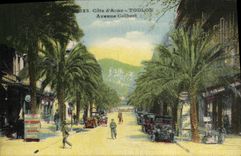 VINTAGE POSTCARD Toulon Automobile Colbert Avenue
