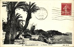 VINTAGE POSTCARD Toulon Mourillon the Palm tree Leans