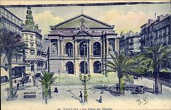 VINTAGE POSTCARD Toulon the Place of the Theater