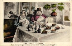 VINTAGE POSTCARD a Cure has Alvignac We eat during Hours but without much