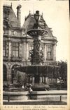 VINTAGE POSTCARD Limoges Town hall the Fountain Porcelaien rehaussee D enamels