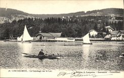 VINTAGE POSTCARD Gerardmer Canoeing on the Lake