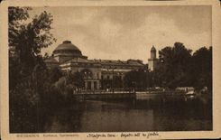 VINTAGE POSTCARD Wiesbaden Kurhaus Gartenseite