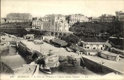 CPA Biarritz Le Port Des Pecheurs Et L Eglise Sainte Eugenie
