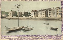 CPA Saint Jean De Luz Maison et Quai De L Infante Bateau