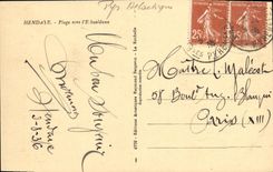 VINTAGE POSTCARD Hendaye Beach Towards L Eskualduna