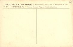 VINTAGE POSTCARD Hendaye Seen On Beach And L Eskualduna Hotel