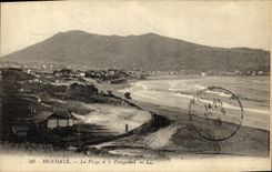 VINTAGE POSTCARD Hendaye the Beach and Zuizquibel
