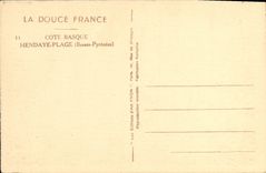 VINTAGE POSTCARD Hendaye Beach