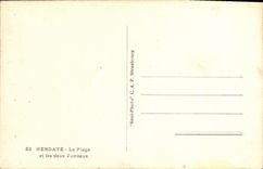 VINTAGE POSTCARD Hendaye the Beach And Two Twins